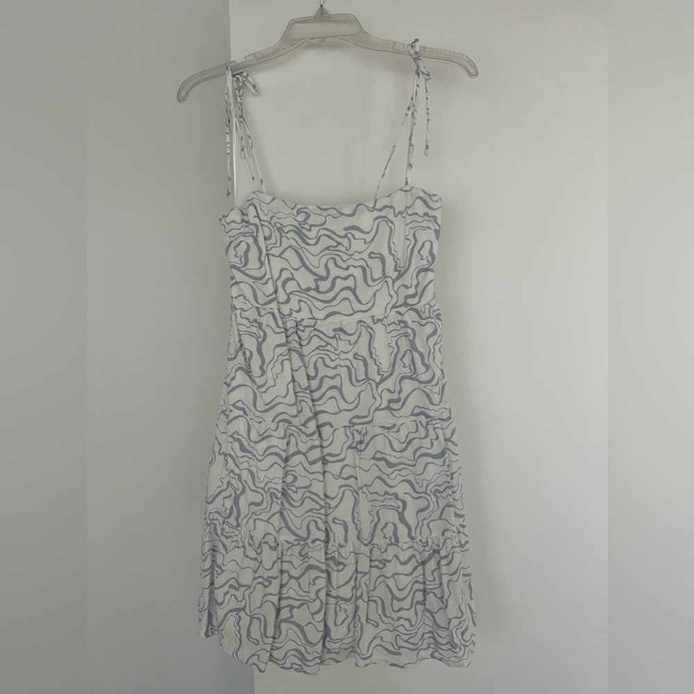 Abercrombie Tie Strap Linen Blend Mini Dress
